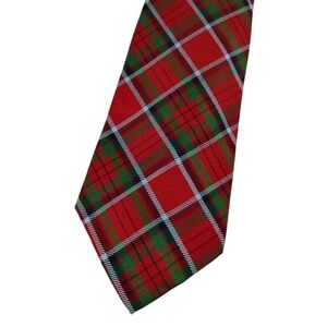 Vintage 90s Polo Ralph Lauren Red Tartan Plaid Silk Tie